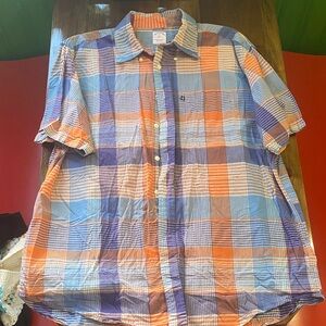 Brooks Brothers Orange and Blue Plaid Shirt